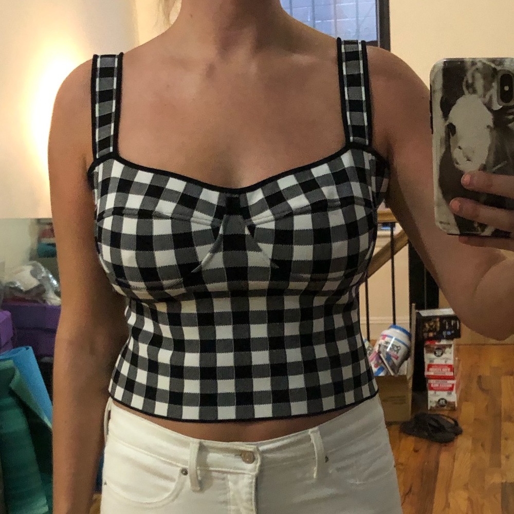 Plaid Ronny Kobo Stretch Fitted Tank Size L